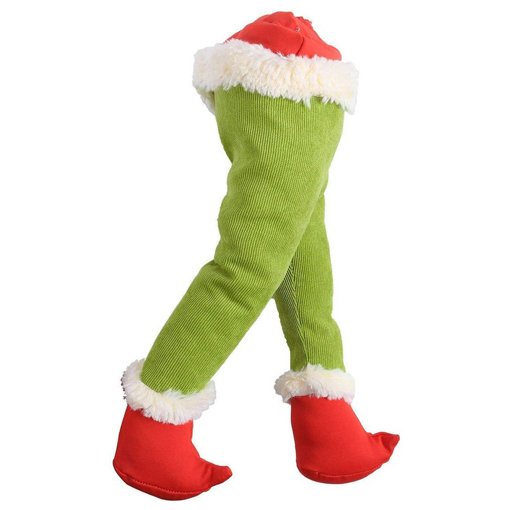 Plush Elf Leg For Christmas Decoration