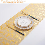 Christmas Gift Linen Elk Snowman Table Runner