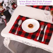 Christmas Gift Linen Elk Snowman Table Runner