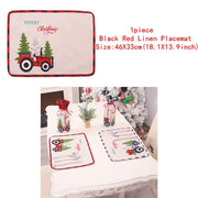 Christmas Gift Linen Elk Snowman Table Runner