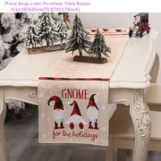 Christmas Gift Linen Elk Snowman Table Runner