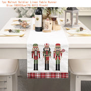 Christmas Gift Linen Elk Snowman Table Runner