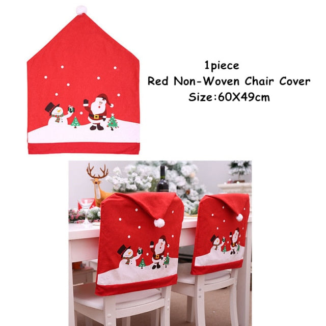 Christmas Gift Linen Elk Snowman Table Runner