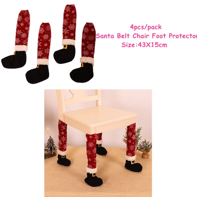 Christmas Gift Linen Elk Snowman Table Runner
