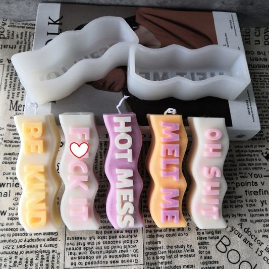 Custom DIY Wave Shape Letter Creative Soap Mold Candle