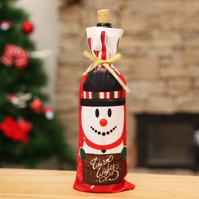 Christmas Santa Themed Wine Bottle Cover