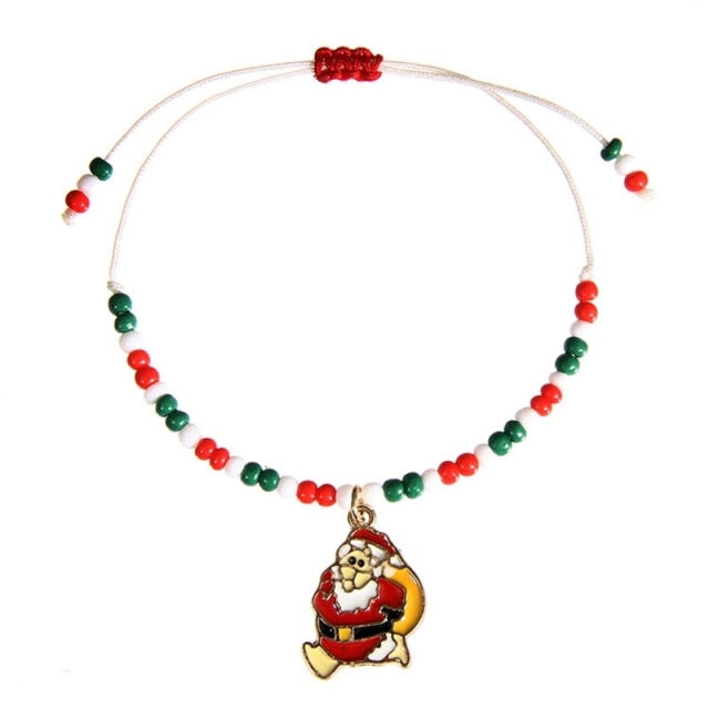 Santa Claus Bracelet Alloy Pendant Christmas Decorations