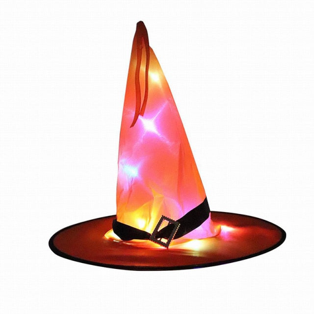 Halloween Decoration Witch Hat LED Lights Halloween Elf Ears Kids Home Party Decor Supplies Outdoor Tree Hanging Ornament Diy - Christmas Trees USA