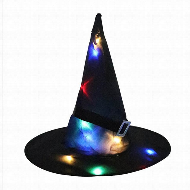 Halloween Decoration Witch Hat LED Lights Halloween Elf Ears Kids Home Party Decor Supplies Outdoor Tree Hanging Ornament Diy - Christmas Trees USA