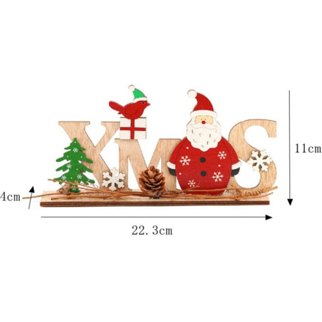 Christmas Decorations Snow Xmas Wooden Ornaments
