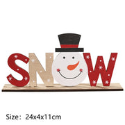 Christmas Decorations Snow Xmas Wooden Ornaments