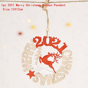 Christmas Decorations Snow Xmas Wooden Ornaments