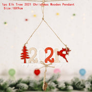 Christmas Decorations Snow Xmas Wooden Ornaments