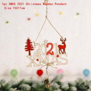 Christmas Decorations Snow Xmas Wooden Ornaments