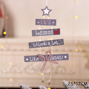Christmas Decorations Snow Xmas Wooden Ornaments
