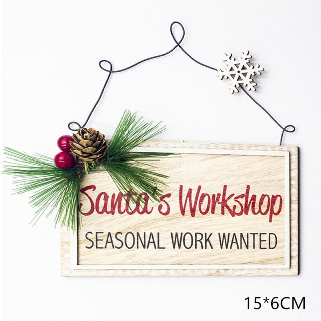 Christmas Decorations Snow Xmas Wooden Ornaments