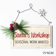 Christmas Decorations Snow Xmas Wooden Ornaments