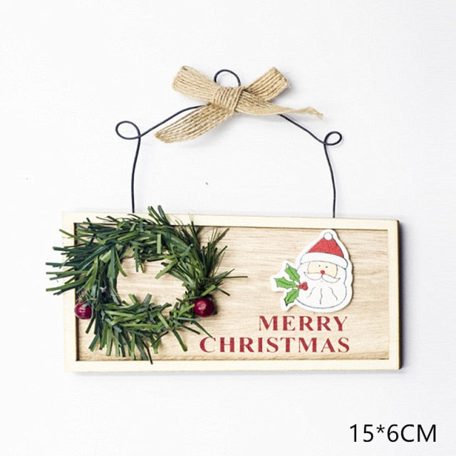 Christmas Decorations Snow Xmas Wooden Ornaments