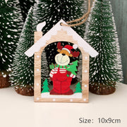 Christmas Decorations Snow Xmas Wooden Ornaments