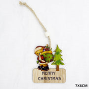 Christmas Decorations Snow Xmas Wooden Ornaments
