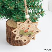 Christmas Decorations Snow Xmas Wooden Ornaments