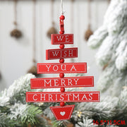 Christmas Decorations Snow Xmas Wooden Ornaments