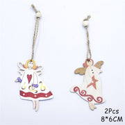 Christmas Decorations Snow Xmas Wooden Ornaments