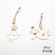 Christmas Decorations Snow Xmas Wooden Ornaments