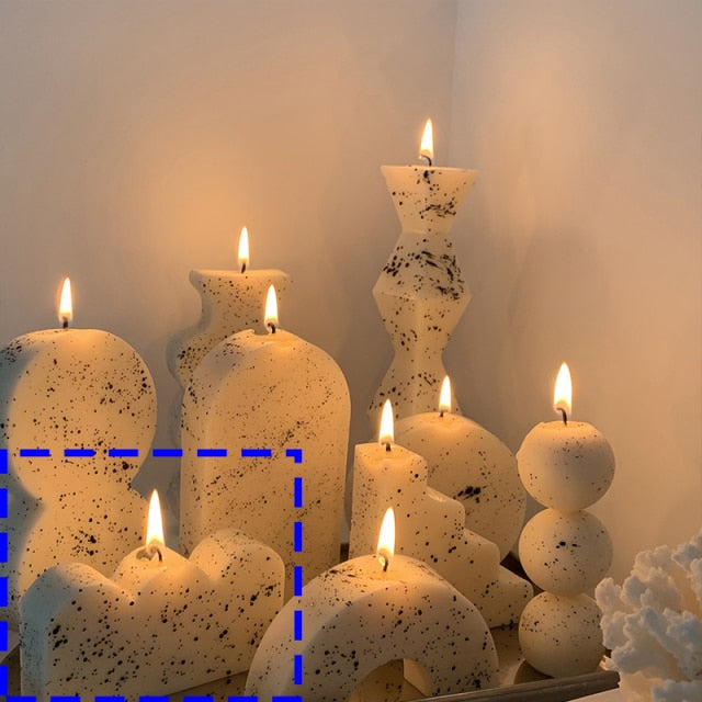 Handmade Ink Splashing Candle Irregular Long Pole Candle Ball Ladder Wave Arch
