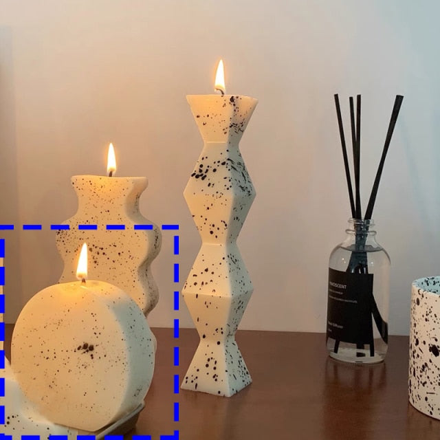 Handmade Ink Splashing Candle Irregular Long Pole Candle Ball Ladder Wave Arch