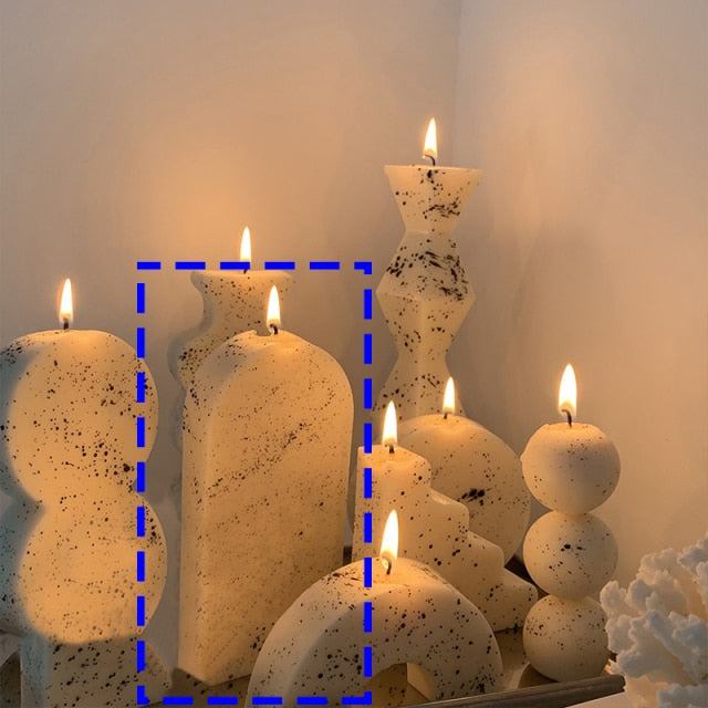 Handmade Ink Splashing Candle Irregular Long Pole Candle Ball Ladder Wave Arch