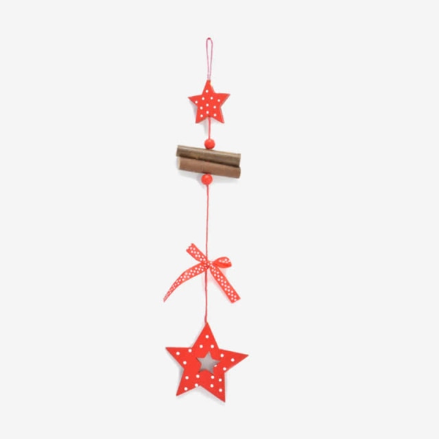 Christmas Hanging Ornament Wooden Skate Shaped with Bell Christmas