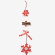Christmas Hanging Ornament Wooden Skate Shaped with Bell Christmas