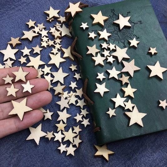 Wooden Stars Christmas Ornaments