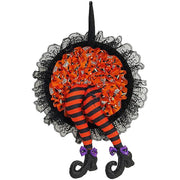 Halloween Wreath Door Hanging Decoration Halloween Witch Hat Leg Pumpkin - Christmas Trees USA