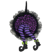 Halloween Wreath Door Hanging Decoration Halloween Witch Hat Leg Pumpkin - Christmas Trees USA