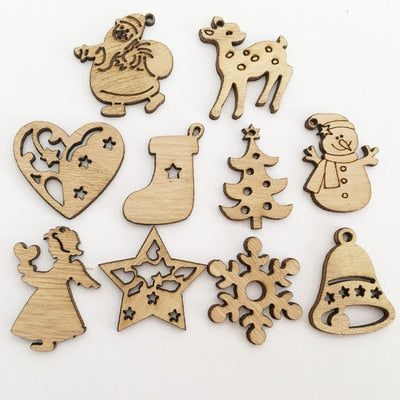 Wooden Xmas Tree Hanging Ornament