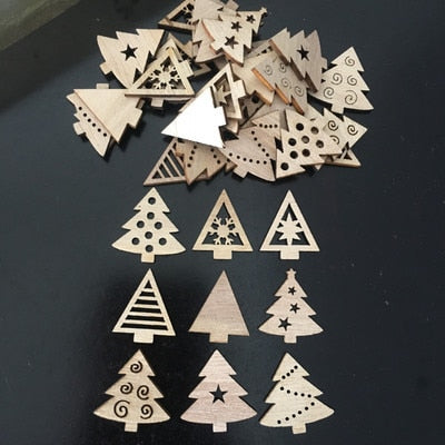 Wooden Xmas Tree Hanging Ornament