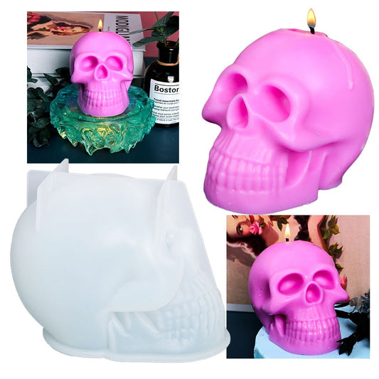 Epoxy mold skull candle resin silicone mold