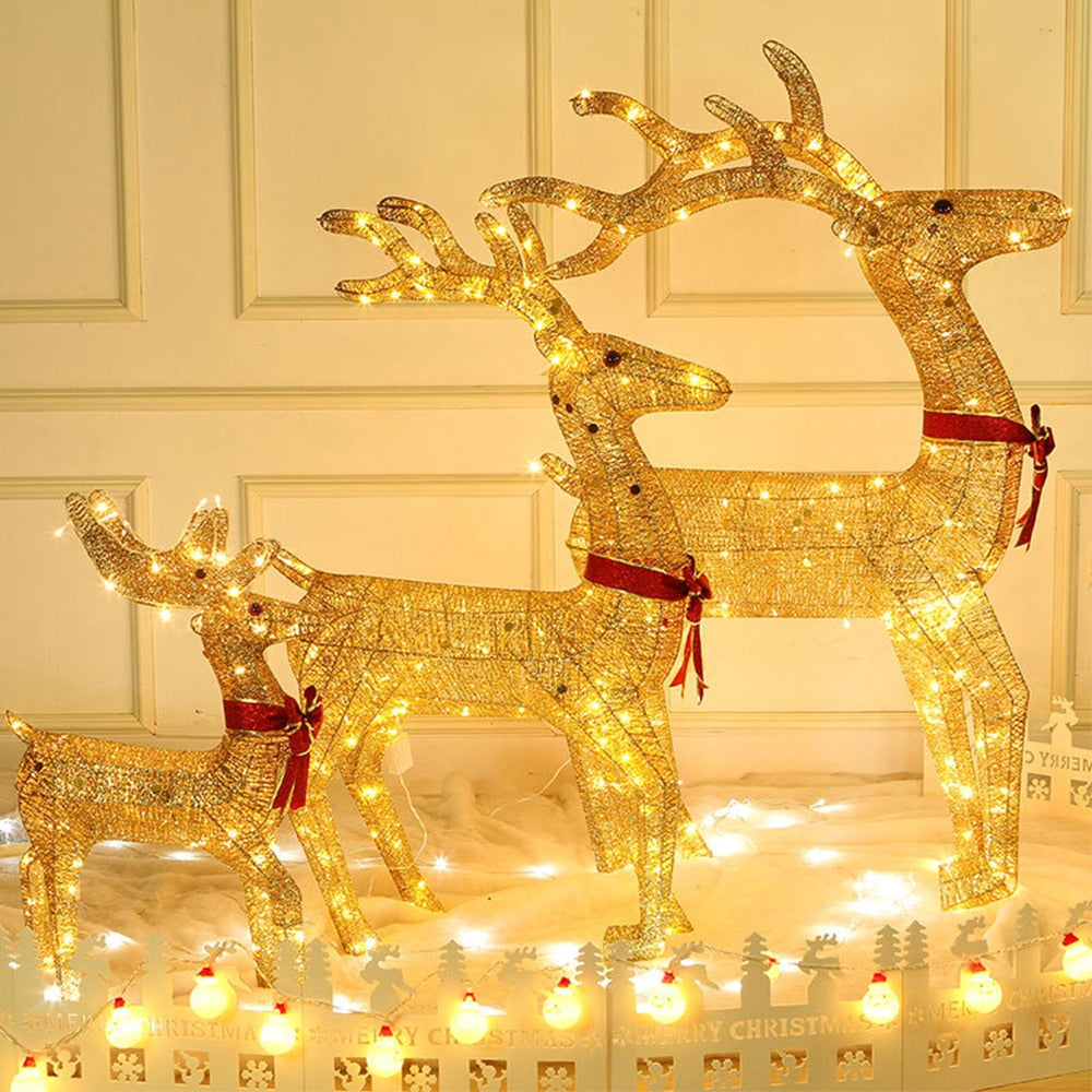 30 40 50 CM Christmas Decoration Ornaments Gold Deer - Christmas Trees USA