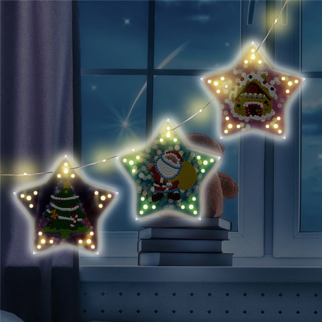 Diamond painting Christmas tree hanging lights - Christmas Trees USA