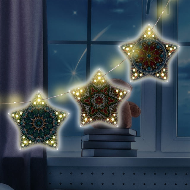 Diamond painting Christmas tree hanging lights - Christmas Trees USA