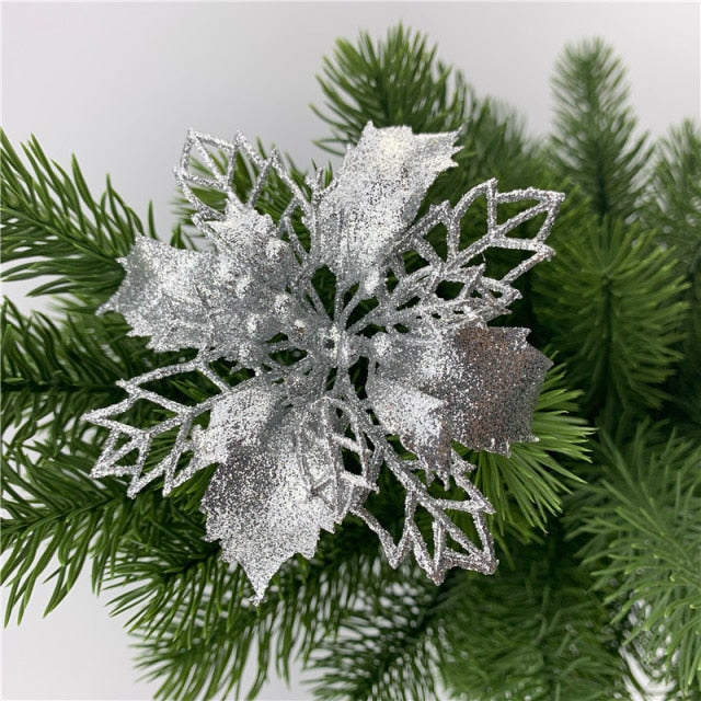 Artificial Glitter Christmas Flowers