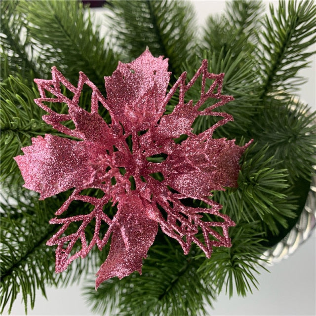 Artificial Glitter Christmas Flowers