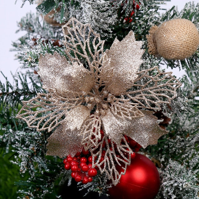 Artificial Glitter Christmas Flowers