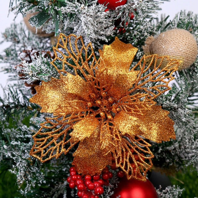 Artificial Glitter Christmas Flowers