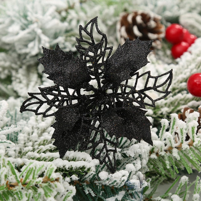 Artificial Glitter Christmas Flowers