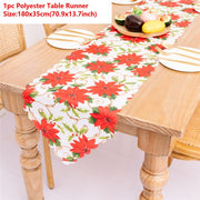 Christmas Gift Linen Elk Snowman Table Runner