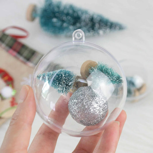 Clear Bauble Ornament Open Plastic Transparent Ball