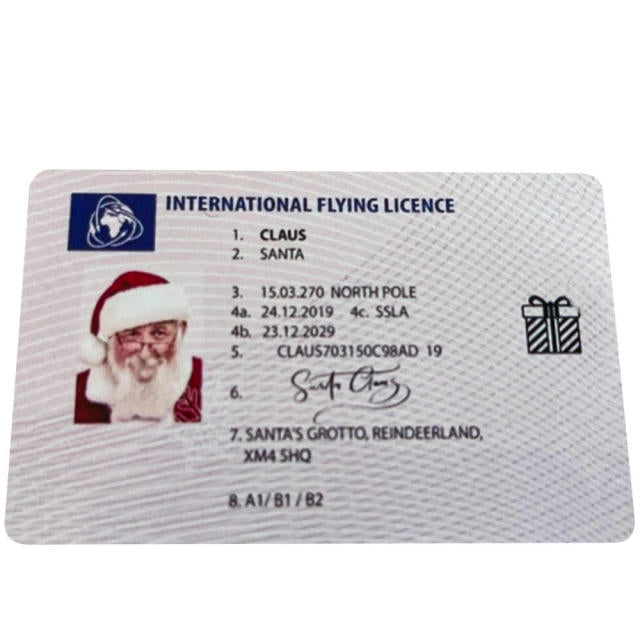 Creative Santa Claus Flight License
